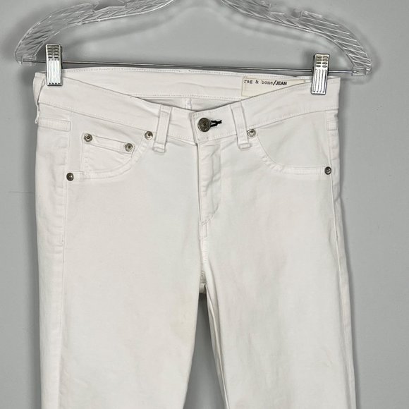 Rag & Bone McArthur Womens Ankle Zip Crop Jeans Skinny Bright White size 26 - Picture 4 of 14